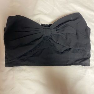 black bow bandeau crop top